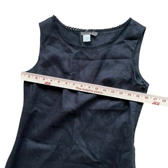 Isabella Bird Women Sheath Dress Sleeveless Scoop Neck Lace Detail Black 4 - Picture 2 of 7